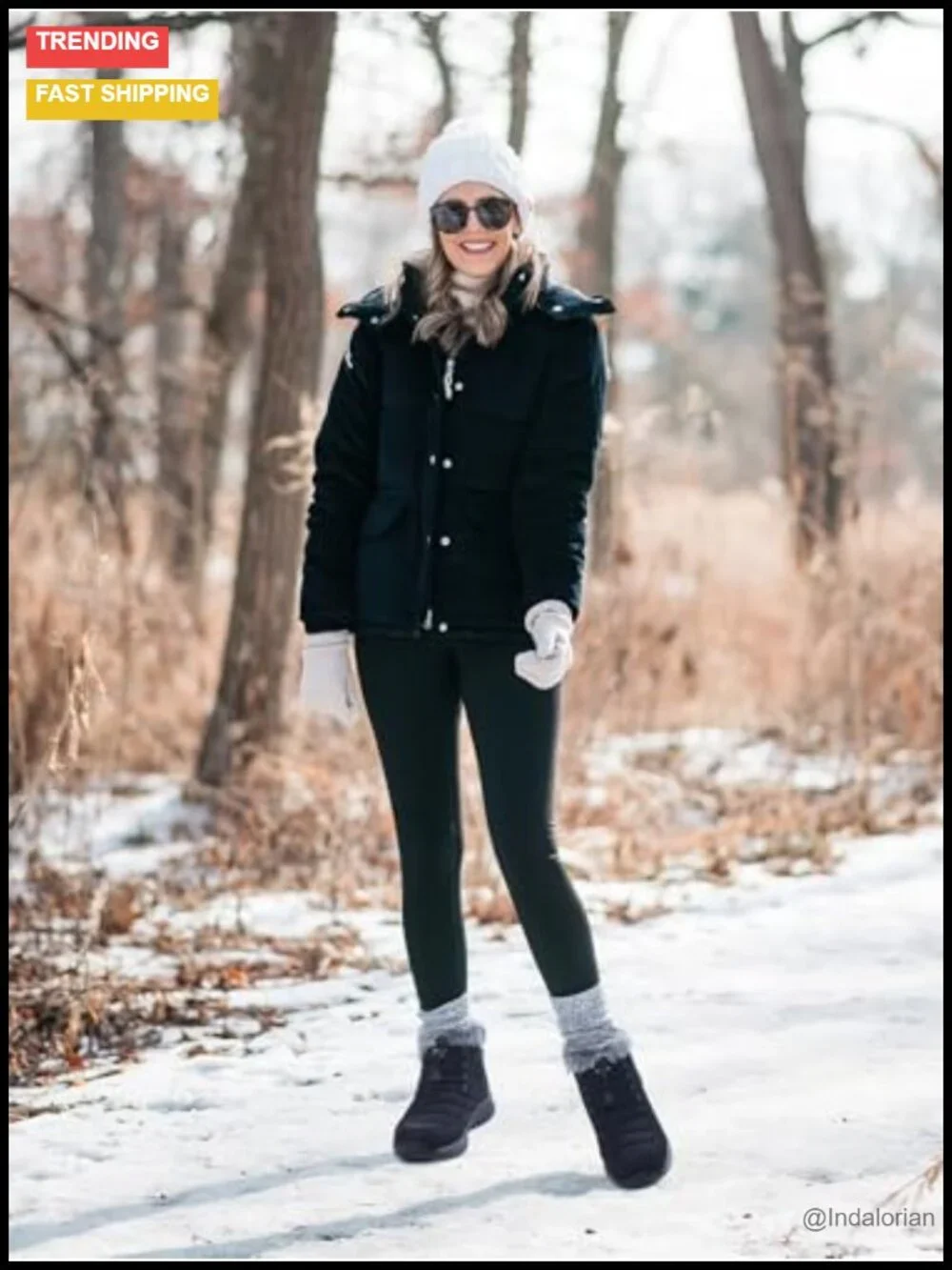 Faux Fur Lined Winter Ankle Boots with Zipper Water Resistant Anti-slip